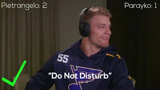 Pietrangelo and Parayko play the Whisper Challenge