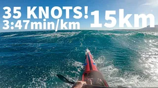 15km Surfski Downwind (3:47min/km average)