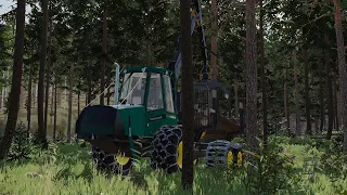 Forwarding in thinning with Timberjack 1110d 6W! FS22 Multiplayer Timelapse!