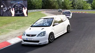 Honda Civic Type R EP3 - Nürburgring Nordschleife Tourist Trackday | Assetto Corsa (Steering Wheel)