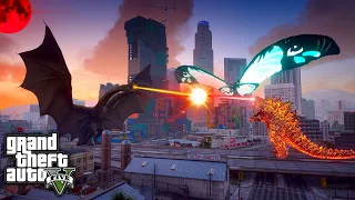 Nuclear Godzilla , Mothra Vs King Ghidorah ( GTA V Mods )