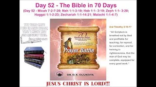 Day 52 Reading the Bible in 70 Days  70 Seventy Days Prayer and Fasting Programme 2020 Edition