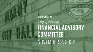 Financial Advisory Committee - Nov. 2, 2022