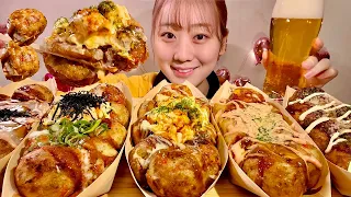 ASMR Takoyaki Octopus Balls【Mukbang/ Eating Sounds】【English subtitles】