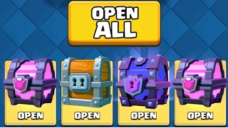 OPENING ALL MY RARE CHESTS :: Clash Royale :: SUPER MAGICAL CHEST , MAGICAL CHEST AND GIANT CHEST!