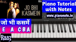 Jo Bhi Kasmein Khayi Thi Piano Tutorial with Notes | Raaz | Julius Murmu Keyboard | जो भी कसमें