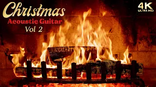 Crackling Christmas Fireplace & Acoustic Guitar Christmas Music Ambience - Music by Chris Weeks