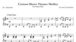Cartoon Shows Themes Medley  Piano Sheet Music