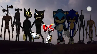 TEAM Siren Head VS TEAM Light Head VS TEAM Cartoon Cat VS TEAM Sonic.EXE