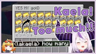 Laplus witnessing the power of Minecraft Goddess Kaela 【Minecraft】