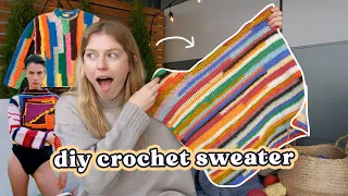 i made a scrap yarn crochet sweater.. (it's perfect)