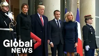 U.S. President Trump, French President Macron hold bilateral meeting in Paris