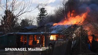 Cabanons en feu dans les jardins familiaux à Illzach
