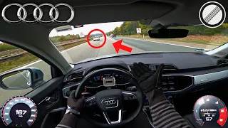 2021 Audi Q3 TDI 200HP Top Speed Acceleration on Autobahn Germany