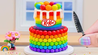 Miniature Rainbow Kitkat Cake 🌈 1000+ Satisfying Rainbow Chocolate Cake Recipes 💖