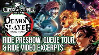 Demon Slayer XR Ride Preshow, Queue Tour, & Ride Video Excerpts - Universal Studios Japan