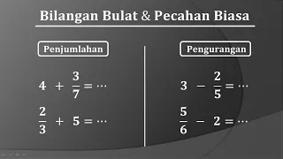 Cara penjumlahan dan pengurangan bilangan bulat dengan pecahan biasa atau sebaliknya (Versi Update)