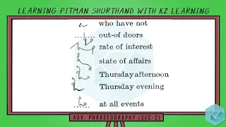 All Advance Phraseography Dictation | Pitman Shorthand | KZ Learning