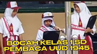 Viralll... Bocah Kelas 1 SD Jadi Petugas Pembacaan UUD 1945.