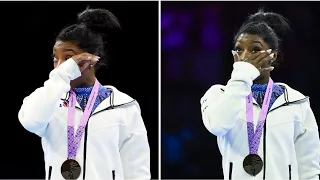 Simone Biles Bursts In Tears After Clinching History For America Yet Again at World Artistic Gymnast