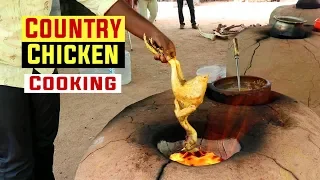 Spicy Country Chicken Cooked In Clay Pot - Indian street Food