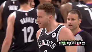 Blake Griffin with an amazing hustle play & gets standing ovation   Nets vs Bucks Game 1