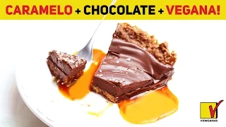 TORTA VEGANA COM MUITO CARAMELO E MUITO CHOCOLATE | SEM OVO E SEM LEITE |  |  VIEWGANAS