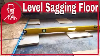 How to level sagging floor in old house using shims, not floor leveler, in home renovation