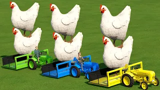 TRANSPORT OF COLORS ! TRANSPORTING GIANT ANIMALS w/ COLORED PORSCHE TRACTOR ! Farming Simulator 22 !
