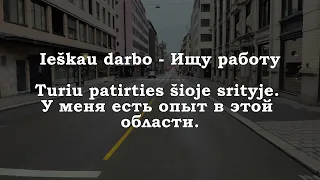 Урок 00226. Ieškau darbo - Ищу работу.