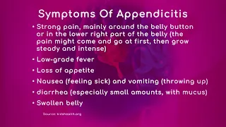 Appendicitis: Early Signs & Symptoms