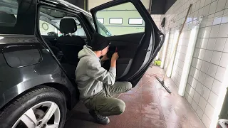 Demontaż tapicerki drzwi (boczka) Peugeot 508 2013 door panel removal