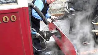 "Blanche" being coupled to the train at Blaenau Ffestiniog