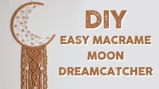 DIY MACRAME TUTORIAL | HOW TO MAKE MACRAME MOON DREAMCATCHER -  MOONCATCHER