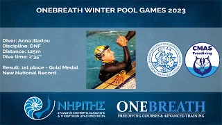 Anna Iliadou - DNF 125m / Onebreath Winter Pool Games 2023 - New National Record