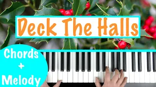 How to play DECK THE HALLS - Christmas Piano Tutorial | Melody with Chords