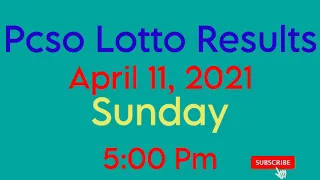 Pcso Lotto results April 11, 2021 5:00 Pm | 2D lotto | 3D lotto