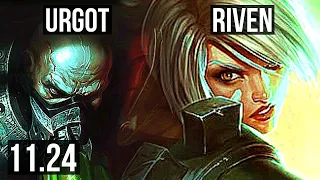 URGOT vs RIVEN (TOP) | Rank 5 Urgot, 12/1/3, Legendary | BR Master | 11.24