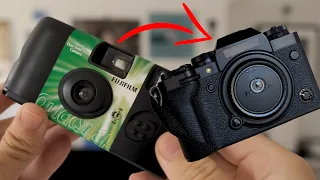 Disposable film camera lens... on a digital camera? 📸 🎞