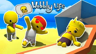 UN DÍA en la PLAYA con NUESTROS AMIGOS🌊⛱️! (me ahogo😭) - Wobbly Life #13
