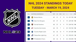 NHL Standings Today as of March 19, 2024| NHL Highlights | NHL Reaction | NHL Tips