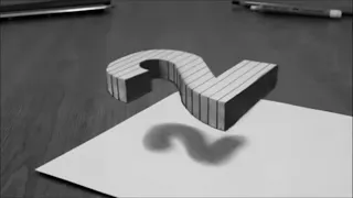 Easy 3D Trick Art On Line Paper, Floating Number 2 (Step By Step)