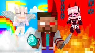 Monster School :  Angel Baby Herobrine and Devil Baby Herobrine - Sad Story - Minecraft Animation