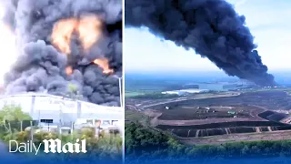 Cannock fire: Massive black plumes of smoke seen 'from 20 miles away' as huge blaze breaks out