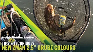 Fishing the New ZMan 2.5" GrubZ Colours - Dirty Oil, Slam Shady & Blood Oil