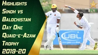 Highlights | Sindh vs. Balochistan Day One | Quaid-e-Azam Trophy 2019-20 | PCB