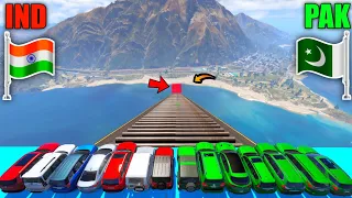 India Vs Pakistan | Gta 5 Indian Cars Vs Pakistan Cars Pipe Crossing Jumping Challenge | Gta 5 game