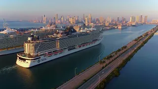 MSC Seascape's First Arrival Ever In Miami - 4k - The Cruise Lover