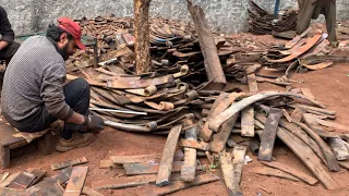 Incredible Manufacturing Process of Chaff Cutter From Old Spring Leaf | Agriculture Chaff Cutter