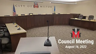 City of Milton, Wisconsin Common Council 08/16/2022